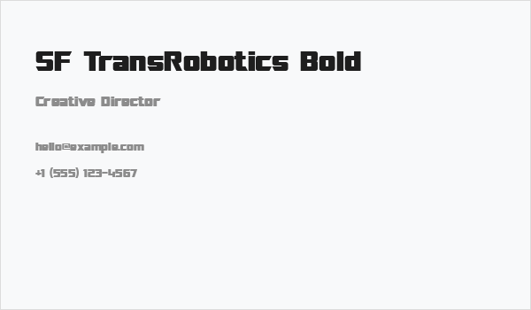 SF TransRobotics Bold Business Card