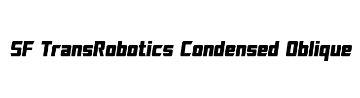 SF TransRobotics Condensed Oblique Font