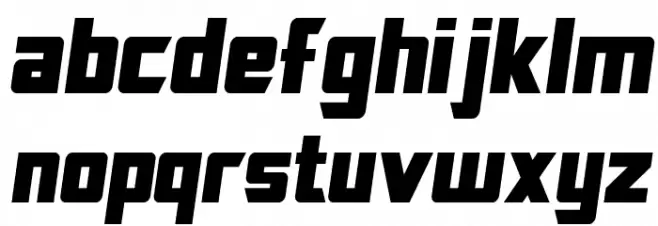SF TransRobotics Condensed Oblique Font LOWERCASE