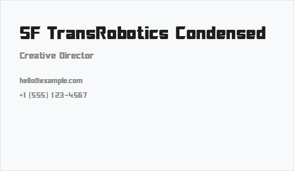 SF TransRobotics Condensed Business Card