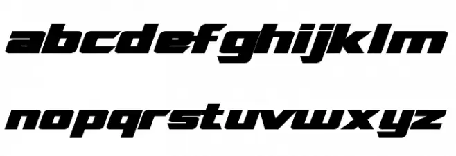 SF TransRobotics Extended Bold Italic Font LOWERCASE