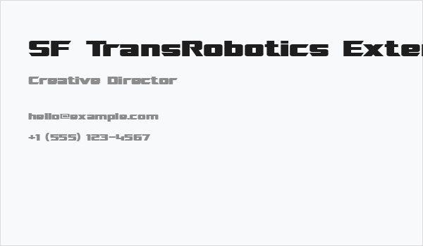 SF TransRobotics Extended Bold Business Card