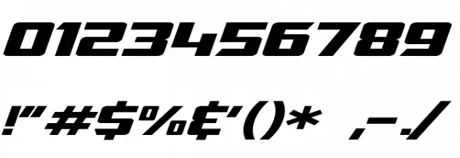 SF TransRobotics Extended Italic Font OTHER CHARS