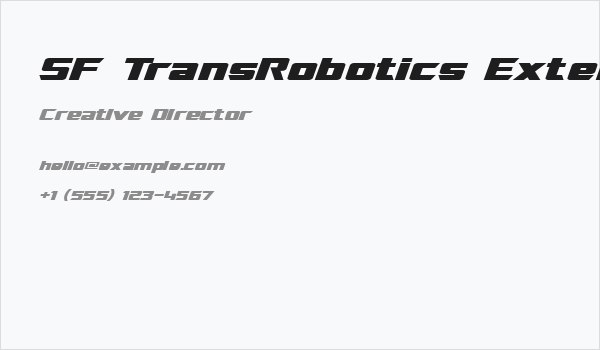 SF TransRobotics Extended Italic Business Card