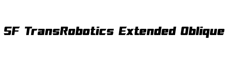SF TransRobotics Extended Oblique Font