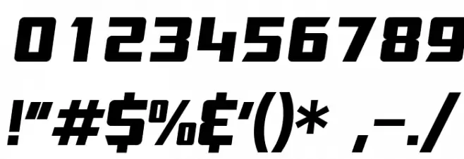SF TransRobotics Extended Oblique Font OTHER CHARS