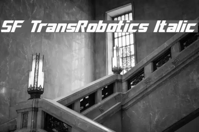 SF TransRobotics Italic Font examples