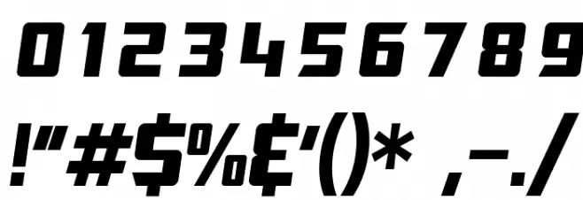 SF TransRobotics Oblique Font OTHER CHARS