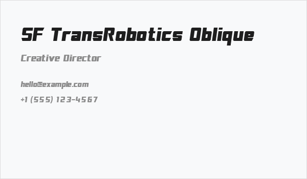 SF TransRobotics Oblique Business Card