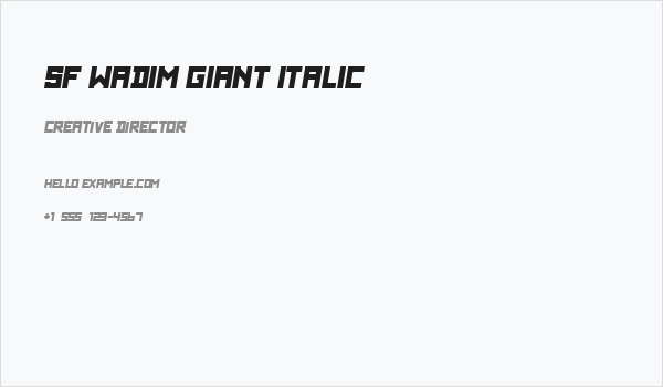 SF WADIM GIANT ITALIC Business Card