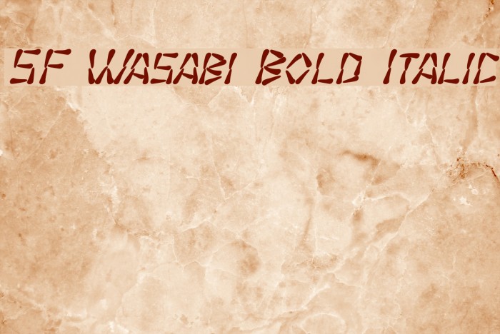 SF Wasabi Bold Italic Font examples