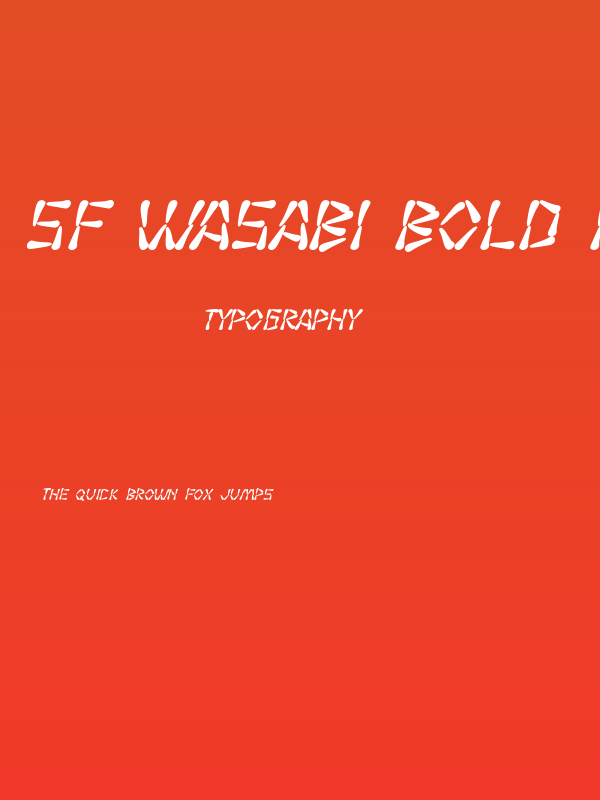 SF Wasabi Bold Italic Poster
