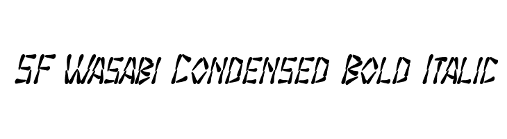 SF Wasabi Condensed Bold Italic Font