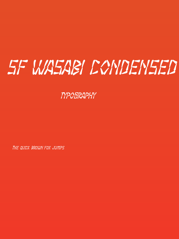 SF Wasabi Condensed Bold Italic Poster