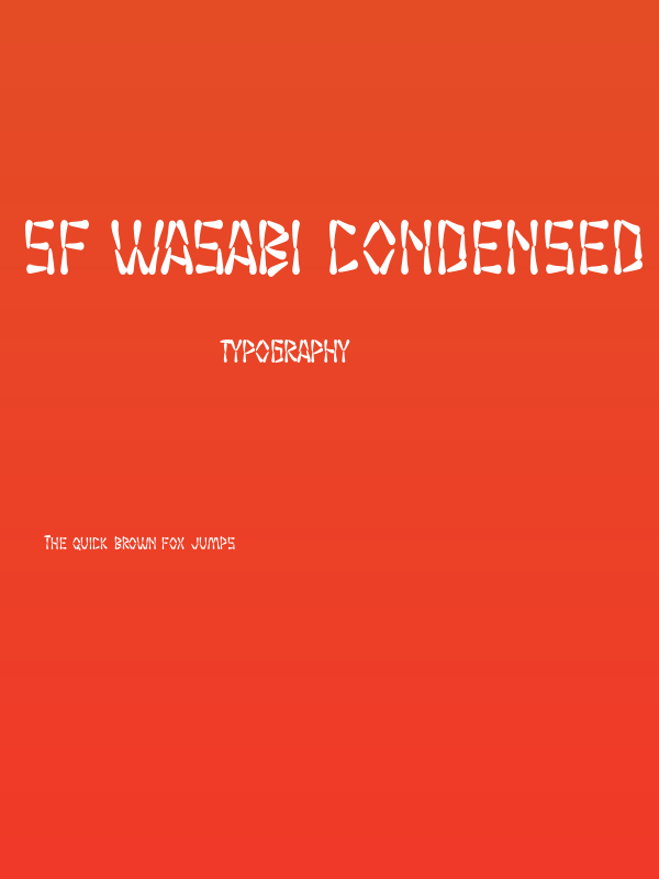 SF Wasabi Condensed Bold Poster