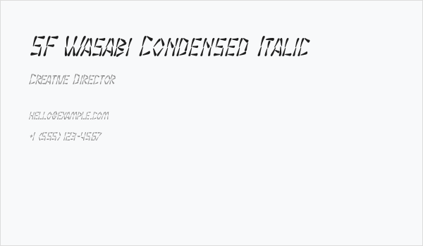 SF Wasabi Condensed Italic Business Card