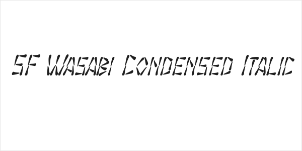 SF Wasabi Condensed Italic Logo