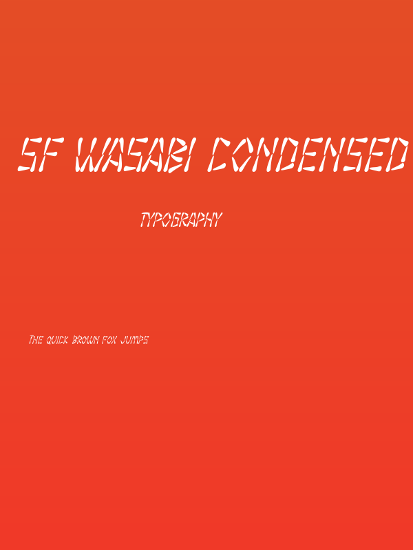 SF Wasabi Condensed Italic Poster