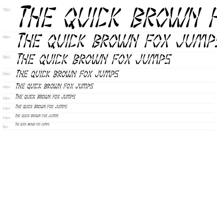 SF Wasabi Condensed Italic Waterfall