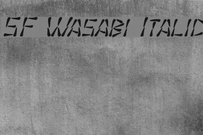 SF Wasabi Italic Font examples