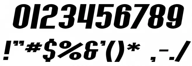 SF Willamette Extended Bold Italic Font OTHER CHARS