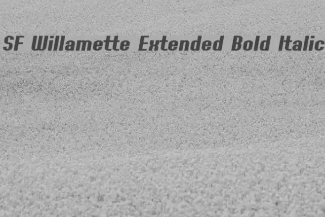 SF Willamette Extended Bold Italic Font examples
