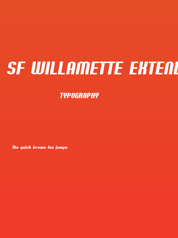 SF Willamette Extended Bold Italic Poster