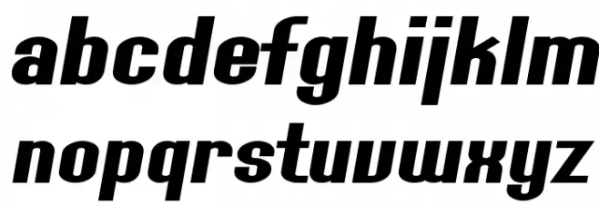 SF Willamette Extended Bold Italic Schriftart Kleinbuchstaben
