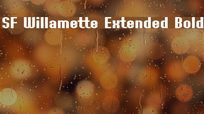 SF Willamette Extended Bold Font examples