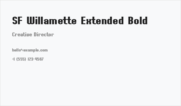 SF Willamette Extended Bold Business Card