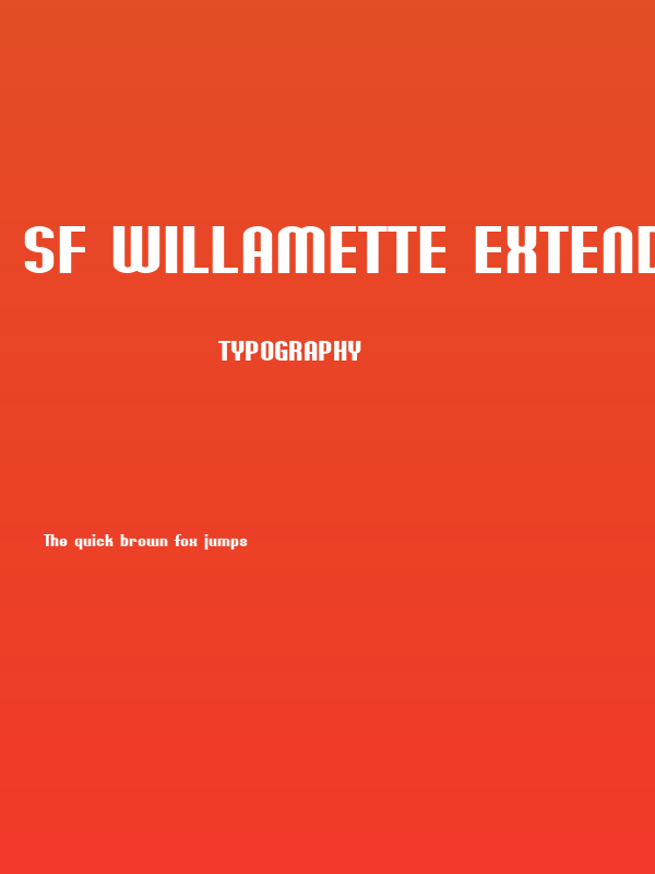 SF Willamette Extended Bold Poster