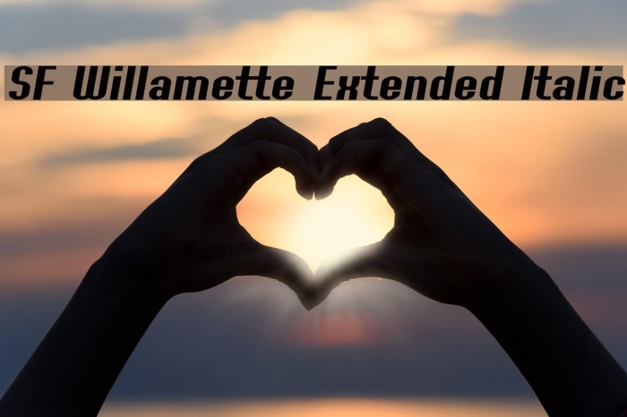 SF Willamette Extended Italic フォント examples