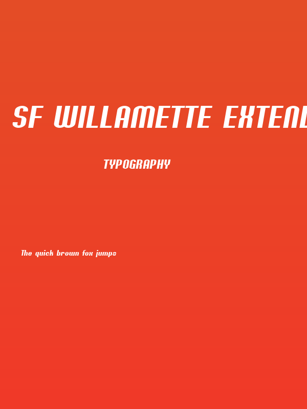 SF Willamette Extended Italic Poster