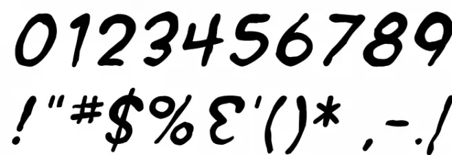 SF Wonder Comic Blotch Italic Font OTHER CHARS