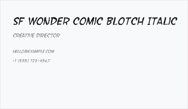 SF Wonder Comic Blotch Italic Business Card