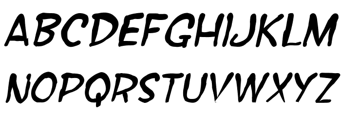 SF Wonder Comic Blotch Italic Schriftart Kleinbuchstaben