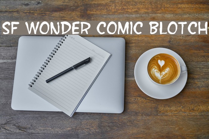 SF Wonder Comic Blotch Font examples