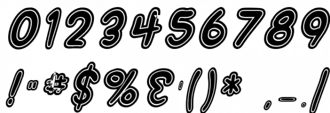 SF Wonder Comic Inline Italic Font OTHER CHARS