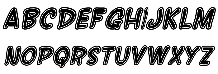 SF Wonder Comic Inline Italic Font LOWERCASE