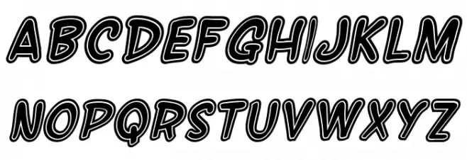 SF Wonder Comic Inline Italic Fuentes MINÚSCULAS