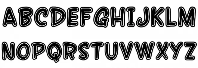 SF Wonder Comic Inline Schriftart Groß