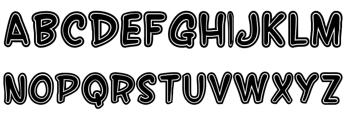 SF Wonder Comic Inline Font LOWERCASE