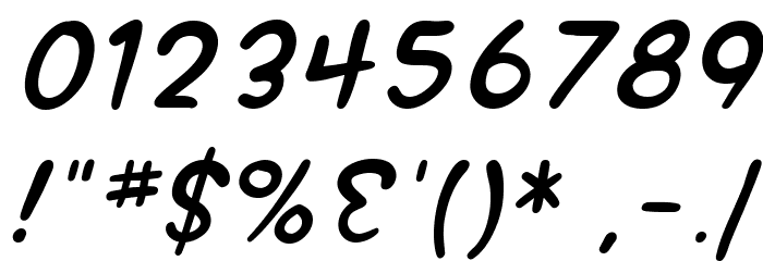 SF Wonder Comic Italic Font OTHER CHARS
