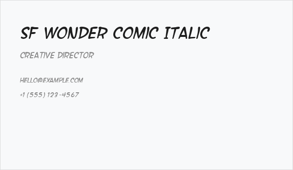 SF Wonder Comic Italic Business Card