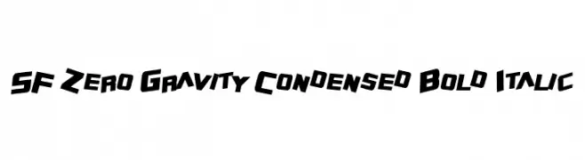 SF Zero Gravity Condensed Bold Italic  تنزيل الخطوط