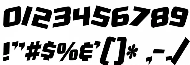 SF Zero Gravity Condensed Bold Italic Fuentes OTROS CHARS