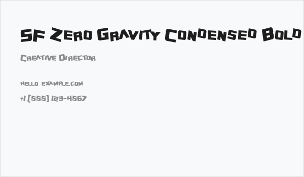 SF Zero Gravity Condensed Bold Business Card