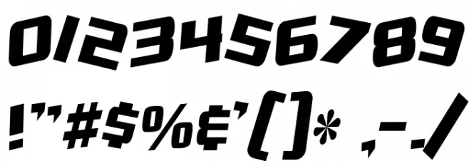 SF Zero Gravity Condensed Italic Font Alte caractere
