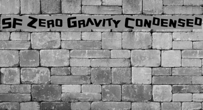 SF Zero Gravity Condensed Font examples