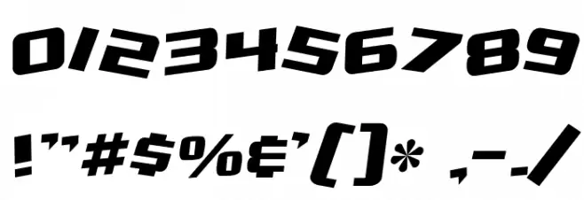 SF Zero Gravity Italic Шрифта ДРУГИЕ символов